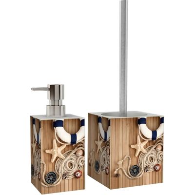 Sanilo Badezimmer Set, Seifenspender und WC-Bürste - Maritime Sanilo Badezimmer Set, Seifenspender und WC-Bürste - Maritime
