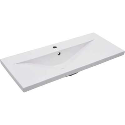 vidaXL Eingebautes Waschbecken - 91x39.5x18.5 cm Keramik Weiß vidaXL Eingebautes Waschbecken - 91x39.5x18.5 cm Keramik Weiß