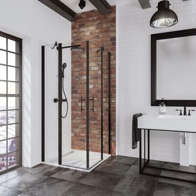 Schulte Black Style Duschkabine - 192cm, 100x100cm, Schwarzes Profil Schulte Black Style Duschkabine - 192cm, 100x100cm, Schwarzes Profil