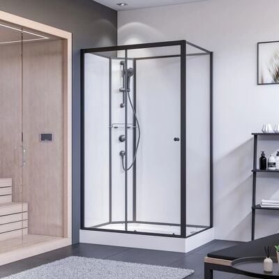 Breuer Modell BR 100 Komplettdusche - 120x80 cm, links, Schwarz Breuer Modell BR 100 Komplettdusche - 120x80 cm, links, Schwarz