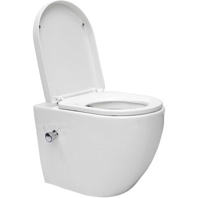 ECD Germany Wandhängendes WC mit Bidet - Keramik, Soft Close, Modern ECD Germany Wandhängendes WC mit Bidet - Keramik, Soft Close, Modern