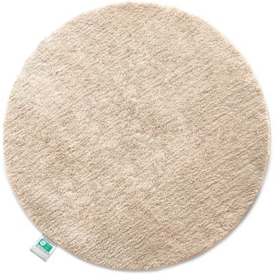 KARAT Badematte SKY Runder Badteppich Flauschig in Beige Durchmesser 95 cm KARAT Badematte SKY Runder Badteppich Flauschig in Beige Durchmesser 95 cm