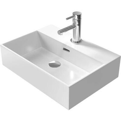 Emke Handwaschbecken Keramik Aufsatzwaschbecken mit Hahnloch 51.5 x 36 x 13 cm Bad Wandwaschbecken Emke Handwaschbecken Keramik Aufsatzwaschbecken mit Hahnloch 51.5 x 36 x 13 cm Bad Wandwaschbecken
