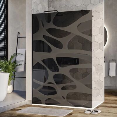 Bernstein Duschabtrennung Walk-In Nano Echtglas EX101 Muster Wave 10mm Wandprofil Schwarz 140cm Bernstein Duschabtrennung Walk-In Nano Echtglas EX101 Muster Wave 10mm Wandprofil Schwarz 140cm