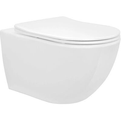 ECD Germany Wandmontiertes WC - Soft-close Keramik Modernes Design ECD Germany Wandmontiertes WC - Soft-close Keramik Modernes Design