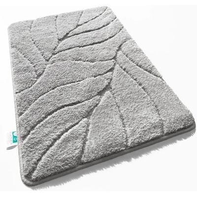 Karat Badematte Maris Badvorleger Badteppich mit Blattstruktur Silber 80 x 150 cm Karat Badematte Maris Badvorleger Badteppich mit Blattstruktur Silber 80 x 150 cm