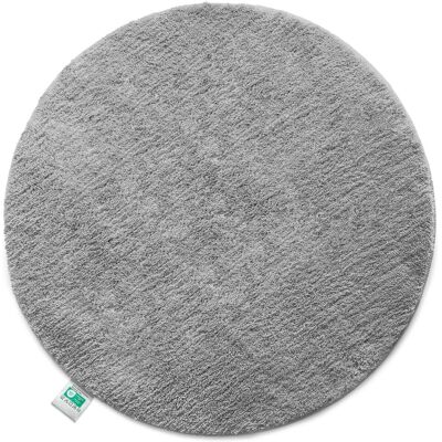 KARAT Badematte SKY Runder Badteppich Flauschig in Silbergrau Durchmesser 120 cm KARAT Badematte SKY Runder Badteppich Flauschig in Silbergrau Durchmesser 120 cm