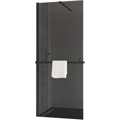AICA Walk In Dusche B.80xH.200cm Duschabtrennung 8mm NANO ESG-Glas mit Duschregal Handtuchhalter mit 90cm Stabilisierungsstangen AICA Walk In Dusche B.80xH.200cm Duschabtrennung 8mm NANO ESG-Glas mit Duschregal Handtuchhalter mit 90cm Stabilisierungsstangen