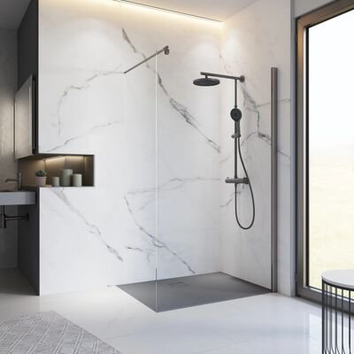 SCHULTE Alexa Style 2.0 Walk In - 120 x 200 cm - Gunmetal - ESG 6 mm - Duschwand SCHULTE Alexa Style 2.0 Walk In - 120 x 200 cm - Gunmetal - ESG 6 mm - Duschwand
