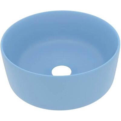 vidaXL Luxushals Waschbecken Runde Hellblau Keramik - Waschbecken vidaXL Luxushals Waschbecken Runde Hellblau Keramik - Waschbecken