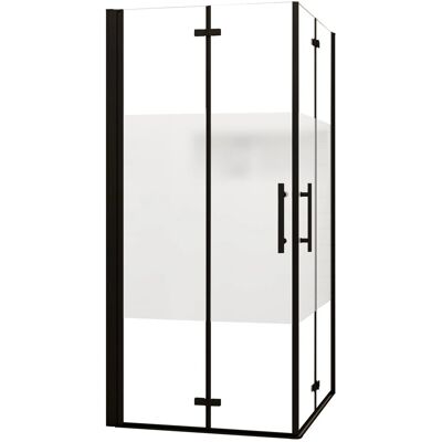 AICA 120x120cm Höhe195cm Schwarz Teilsatiniert Falttür Eckdusche Duschkabinen 6mm Nano-ESG Pendeltür Duschabtrennung Eckeinstieg Dusche AICA 120x120cm Höhe195cm Schwarz Teilsatiniert Falttür Eckdusche Duschkabinen 6mm Nano-ESG Pendeltür Duschabtrennung Eckeinstieg Dusche