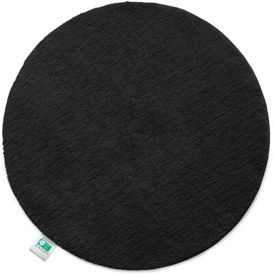 KARAT Badematte SKY Runder Badteppich Flauschig in Schwarz Durchmesser 95 cm KARAT Badematte SKY Runder Badteppich Flauschig in Schwarz Durchmesser 95 cm