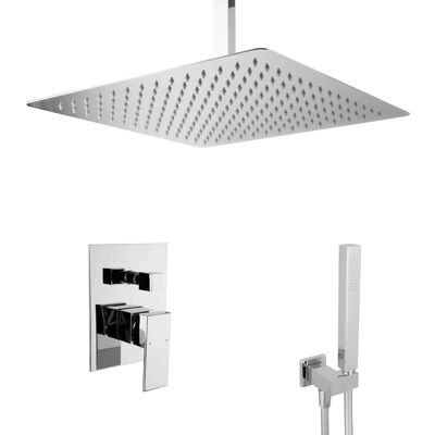 PaulGurkes Unterputz Regendusche Komplett Set Eckig Edelstahl 40 cm Duschkopf PaulGurkes Unterputz Regendusche Komplett Set Eckig Edelstahl 40 cm Duschkopf