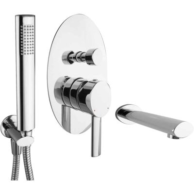 PaulGurkes Wannenset Unterputz Oval Mischbatterie mit Handbrause PaulGurkes Wannenset Unterputz Oval Mischbatterie mit Handbrause