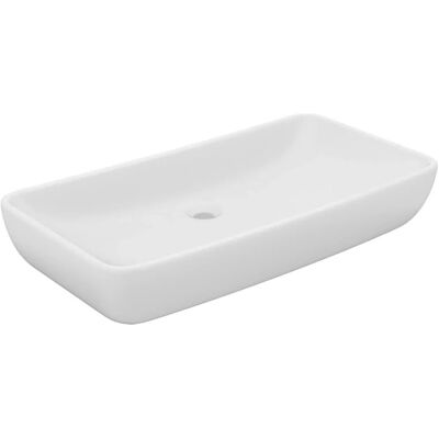 vidaXL Rechteckige Keramikwaschbecken - Mattweiß - 71x38 cm vidaXL Rechteckige Keramikwaschbecken - Mattweiß - 71x38 cm