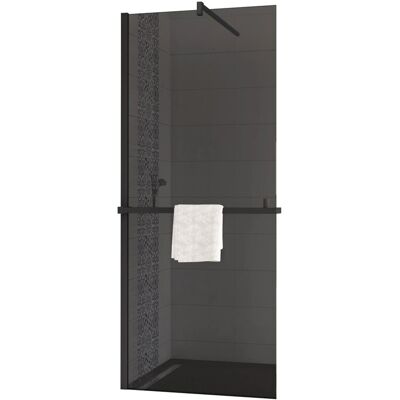 AICA Walk In Dusche B.90xH.200cm Duschabtrennung 8mm NANO ESG-Glas mit Duschregal Handtuchhalter 140cm Stabilisierungsstangen AICA Walk In Dusche B.90xH.200cm Duschabtrennung 8mm NANO ESG-Glas mit Duschregal Handtuchhalter 140cm Stabilisierungsstangen
