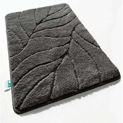 Karat Badematte Maris Badvorleger Badteppich mit Blattstruktur Dunkelgrau 80 x 150 cm Karat Badematte Maris Badvorleger Badteppich mit Blattstruktur Dunkelgrau 80 x 150 cm