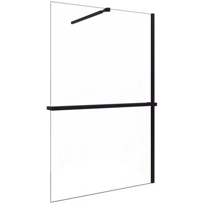 AICA Walk In 90x200cm Schwarz Duschwand mit Stabilisator 8mm NANO ESG-Glas mit Duschregal Handtuchhalter Duschtrennwand F084B AICA Walk In 90x200cm Schwarz Duschwand mit Stabilisator 8mm NANO ESG-Glas mit Duschregal Handtuchhalter Duschtrennwand F084B