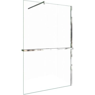 AICA Walk In 90x200cm Duschwand mit Stabilisator 8mm NANO ESG-Glas mit Duschregal Handtuchhalter Duschtrennwand F132 AICA Walk In 90x200cm Duschwand mit Stabilisator 8mm NANO ESG-Glas mit Duschregal Handtuchhalter Duschtrennwand F132