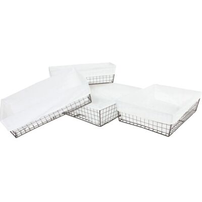 MCW 4er-Set Regalkorb Tanta Metall mit Stoffbezug MCW 4er-Set Regalkorb Tanta Metall mit Stoffbezug