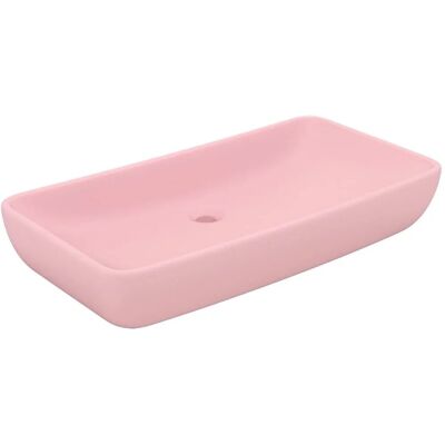 vidaXL Luxus-Waschbecken Rechteck Pink 71x38 cm Keramik - Waschbecken vidaXL Luxus-Waschbecken Rechteck Pink 71x38 cm Keramik - Waschbecken