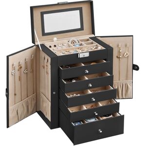 Songmics Schmuckkästchen Bridie mit 6 Ebenen Schwarz-Beige Songmics Schmuckkästchen Bridie mit 6 Ebenen Schwarz-Beige