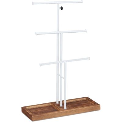 Relaxdays Schmuckständer Holz Metall Weiß Höhenverstellbar 61,5 cm x 28 cm x 10,5 cm Relaxdays Schmuckständer Holz Metall Weiß Höhenverstellbar 61,5 cm x 28 cm x 10,5 cm
