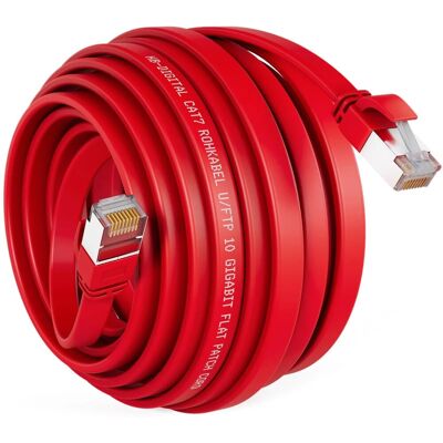 hb-digital LAN Kabel Flach CAT 7 Rohkabel Patchkabel CAT7 RJ45 U/FTP PVC 30m Rot hb-digital LAN Kabel Flach CAT 7 Rohkabel Patchkabel CAT7 RJ45 U/FTP PVC 30m Rot