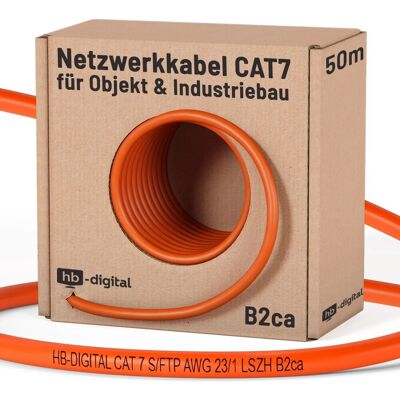 hb-digital CAT 7 Netzwerkkabel 50m PRO S/FTP PiMF AWG23/1 LSZH B2ca GHMT Zertifiziert hb-digital CAT 7 Netzwerkkabel 50m PRO S/FTP PiMF AWG23/1 LSZH B2ca GHMT Zertifiziert