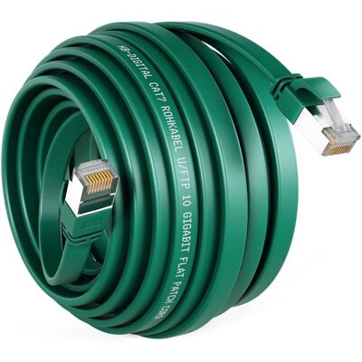 hb-digital Flachkabel CAT 7 Rohkabel RJ45 LAN Kabel Flach Kupfer bis zu 10 Gbit/s U/FTP PVC 30m Grün hb-digital Flachkabel CAT 7 Rohkabel RJ45 LAN Kabel Flach Kupfer bis zu 10 Gbit/s U/FTP PVC 30m Grün