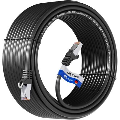 hb-digital 50m LAN Kabel CAT 7 Rohkabel RJ45 S/FTP PiMF LSZH AWG 26 Schwarz hb-digital 50m LAN Kabel CAT 7 Rohkabel RJ45 S/FTP PiMF LSZH AWG 26 Schwarz