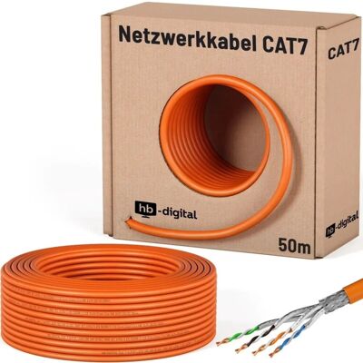 hb-digital CAT 7 Kabel Netzwerkkabel max. 1000 MHz S/FTP AWG23 LSZH 50m Orange hb-digital CAT 7 Kabel Netzwerkkabel max. 1000 MHz S/FTP AWG23 LSZH 50m Orange