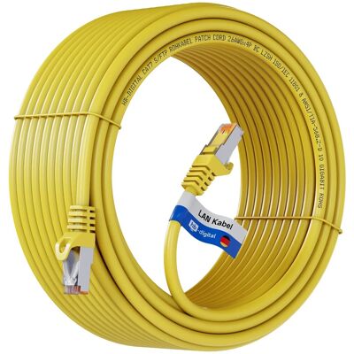 hb-digital 30m Patchkabel CAT 7 Rohkabel RJ45 S/FTP PiMF LSZH AWG 26 Halogenfrei Gelb hb-digital 30m Patchkabel CAT 7 Rohkabel RJ45 S/FTP PiMF LSZH AWG 26 Halogenfrei Gelb
