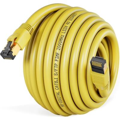 hb-digital 15m Patchkabel CAT 8.1 GHMT Zertifiziertes LAN Kabel RJ45 S/FTP PimF LSZH Gelb hb-digital 15m Patchkabel CAT 8.1 GHMT Zertifiziertes LAN Kabel RJ45 S/FTP PimF LSZH Gelb