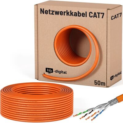hb-digital CAT 7 Kabel Netzwerkkabel max. 1000 MHz S/FTP AWG23 LSZH 50m Orange hb-digital CAT 7 Kabel Netzwerkkabel max. 1000 MHz S/FTP AWG23 LSZH 50m Orange