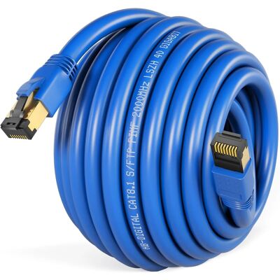 hb-digital 10m Patchkabel CAT 8.1 GHMT Zertifiziertes LAN Kabel RJ45 S/FTP PimF LSZH Blau hb-digital 10m Patchkabel CAT 8.1 GHMT Zertifiziertes LAN Kabel RJ45 S/FTP PimF LSZH Blau
