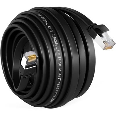 hb-digital LAN Kabel Flach CAT 7 Rohkabel Patchkabel CAT7 RJ45 U/FTP PVC 15m Schwarz hb-digital LAN Kabel Flach CAT 7 Rohkabel Patchkabel CAT7 RJ45 U/FTP PVC 15m Schwarz
