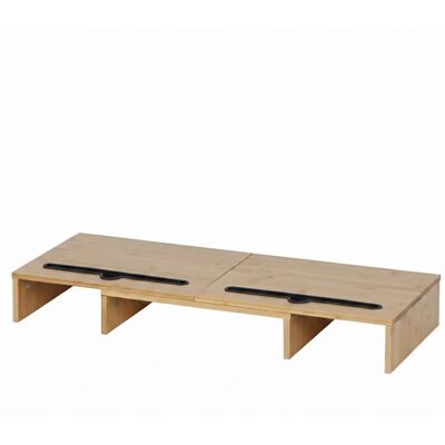 Relaxdays Monitorständer Bambus Natur Verstellbar für 2 Monitore 10 cm x 74 cm x 27 cm Relaxdays Monitorständer Bambus Natur Verstellbar für 2 Monitore 10 cm x 74 cm x 27 cm