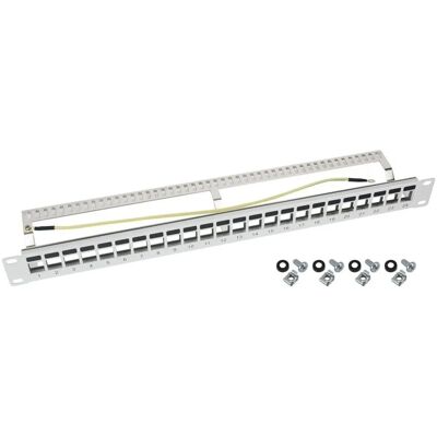 HMF 66446-07 STP Keystone-Patchpanel für Serverschrank 19 Zoll 1 HE 24 Ports RJ45 Geschirmt Lichtgrau HMF 66446-07 STP Keystone-Patchpanel für Serverschrank 19 Zoll 1 HE 24 Ports RJ45 Geschirmt Lichtgrau