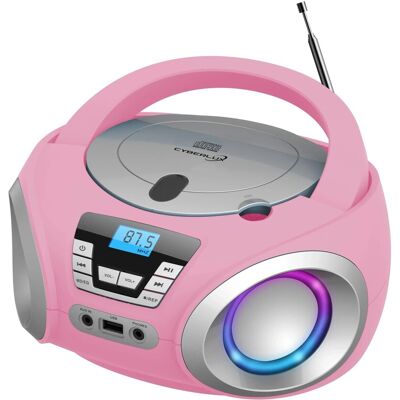 Cyberlux CL-910 CD-Player mit LED-Discolichter CD/MP3/USB Radio Pink Cyberlux CL-910 CD-Player mit LED-Discolichter CD/MP3/USB Radio Pink
