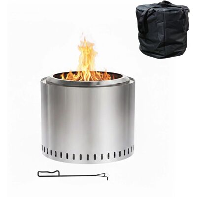 Relaxdays Feuerschale Edelstahl Silber Rauchfrei Doppelwandig 40,5 cm x 49 cm 9,6 kg Relaxdays Feuerschale Edelstahl Silber Rauchfrei Doppelwandig 40,5 cm x 49 cm 9,6 kg