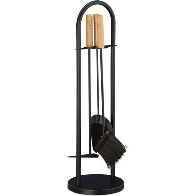 Relaxdays Kaminbesteck Stahl Schwarz 4-teilig 68,5 cm x 20 cm 1,6 kg Relaxdays Kaminbesteck Stahl Schwarz 4-teilig 68,5 cm x 20 cm 1,6 kg