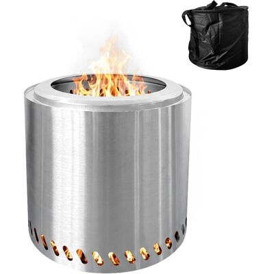 Relaxdays Feuerschale Edelstahl Silber Rauchfrei 36 cm x 38 cm 5,5 kg Relaxdays Feuerschale Edelstahl Silber Rauchfrei 36 cm x 38 cm 5,5 kg