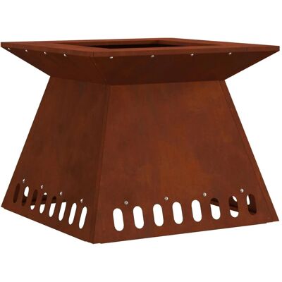 vidaXL Wetterfester Stahlfeuerstelle - Quadratische Form 48x48x40cm - Feuerstelle vidaXL Wetterfester Stahlfeuerstelle - Quadratische Form 48x48x40cm - Feuerstelle