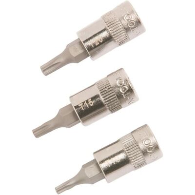 LUX-TOOLS Steckschlüssel Set 3-teilig T10 T15 T20 LUX-TOOLS Steckschlüssel Set 3-teilig T10 T15 T20