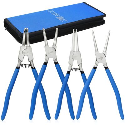 CCLIFE Sprengringzangen Seegeringzange Set 4tlg 310mm Zange Gerade Gebogen CCLIFE Sprengringzangen Seegeringzange Set 4tlg 310mm Zange Gerade Gebogen