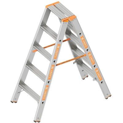 Layher Anstellleiter - 2 x 5 - Aluminium, Klappbar, 250kg Belastung Layher Anstellleiter - 2 x 5 - Aluminium, Klappbar, 250kg Belastung