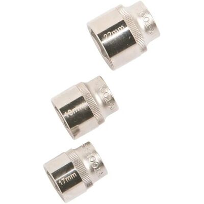 LUX-TOOLS Steckschlüssel Set 3-teilig 17 mm 19 mm 22 mm LUX-TOOLS Steckschlüssel Set 3-teilig 17 mm 19 mm 22 mm