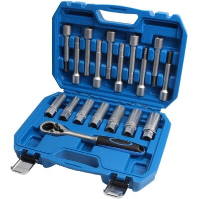CCLIFE Stoßdämpfer Nuss Werkzeug Satz 18tlg Federbein Domlager Wechsel Spezial Stecknuss 1/2'' Antrieb CCLIFE Stoßdämpfer Nuss Werkzeug Satz 18tlg Federbein Domlager Wechsel Spezial Stecknuss 1/2'' Antrieb