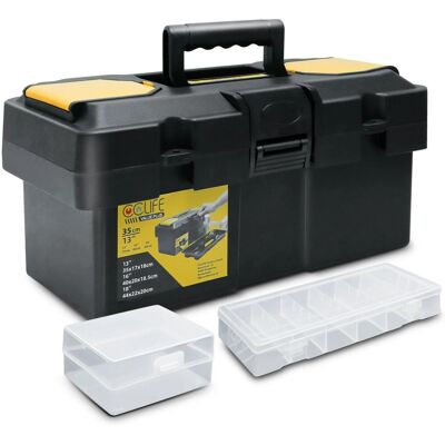 CCLIFE Werkzeugkoffer 13 Zoll Werkzeugbox Kunststoff mit Organizer und Schnellverschluss CCLIFE Werkzeugkoffer 13 Zoll Werkzeugbox Kunststoff mit Organizer und Schnellverschluss
